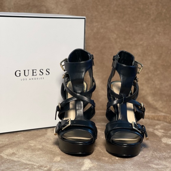 Guess Black Strappy Heels - Picture 3 of 16